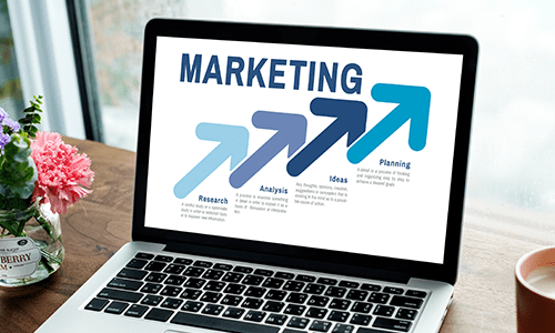 Marketing Strategy On Laptop